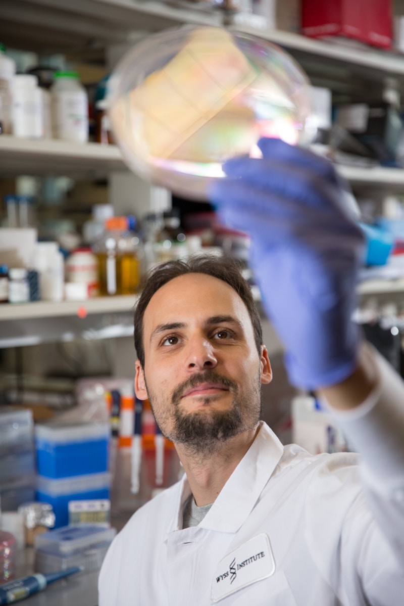 Picture: Wyss Institute researcher Jonathan Scheiman