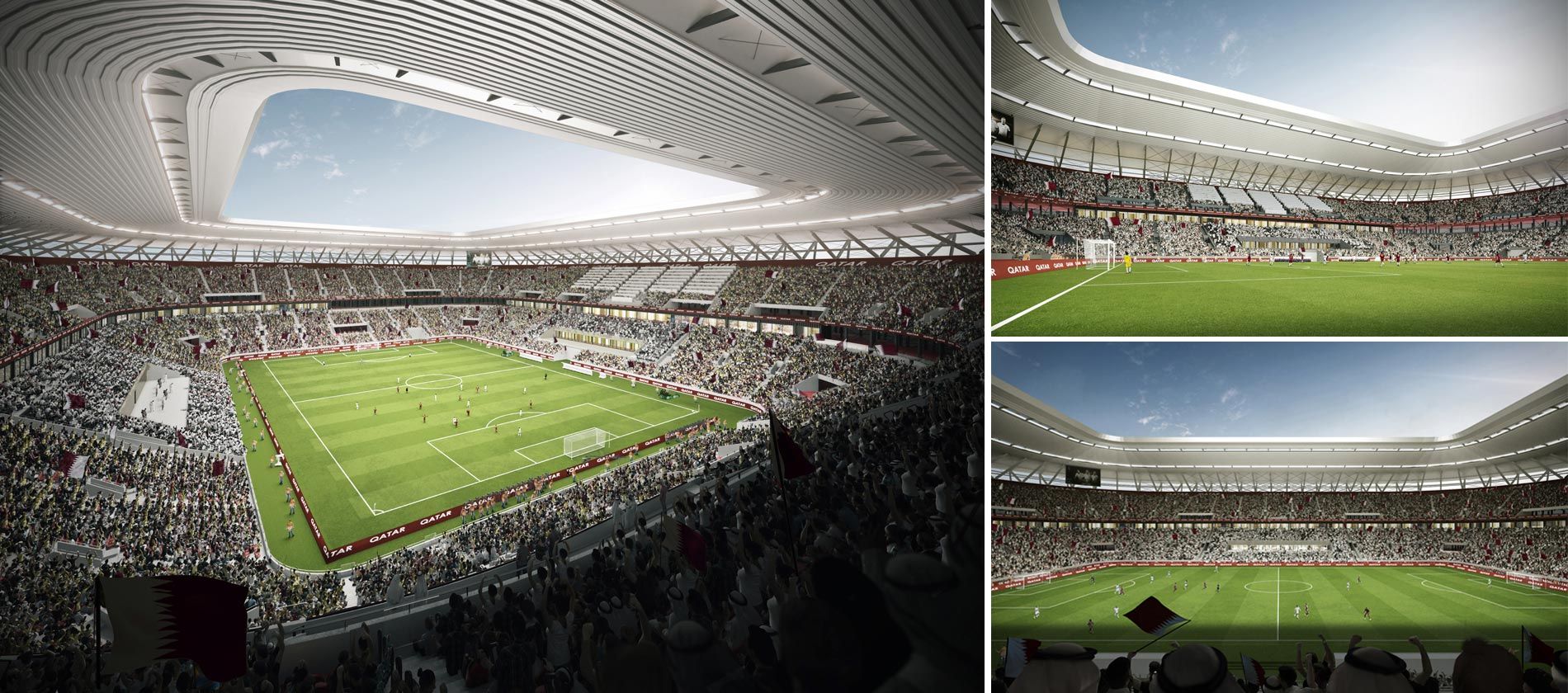 El interior no se distingue de los estadios construidos de forma convencional.